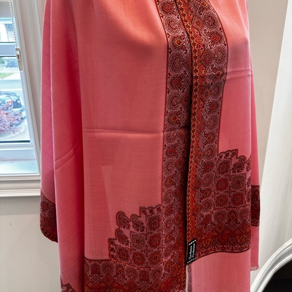 Beautiful Pink Kashmiri Pashmina Stole Scarf Wrap Shawl - Picture 10 of 10